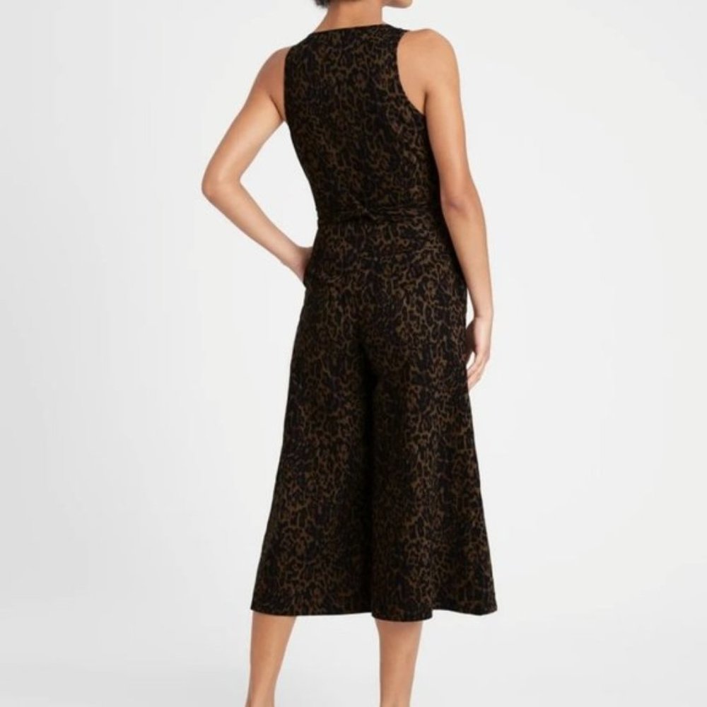 Banana Republic Womens Linen Blend Leopard Jumpsuit Size 0 - Picture 2 of 13
